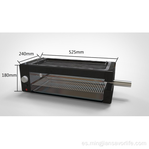 Horno tostador rodante con parrilla de barbacoa sin humo de 18L